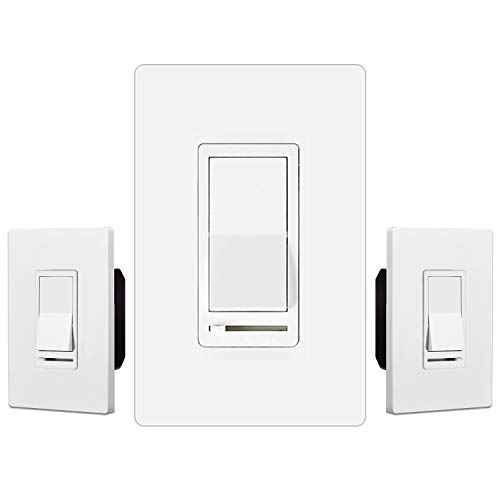 [3 חבילות] Bestten 3 דרך או מתג דימר בודד מוט, מתג אור לעומק עבור נורות ליבון או הלוגן, CFL ו- LED, UL